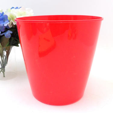 Trash Can Red Inspired Mid Century Color Plastic Waste Receptacle Garbage Bin Basket Bathroom Office Decor Baby Home Decor 