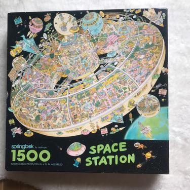vintage puzzle - 1980&#39;s Space Station 1500 Springbok Puzzle 