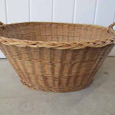 Vintage Large Woven Cottage Basket 