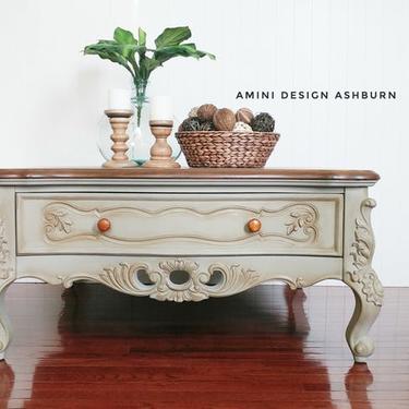Ornate elegant wood coffee table