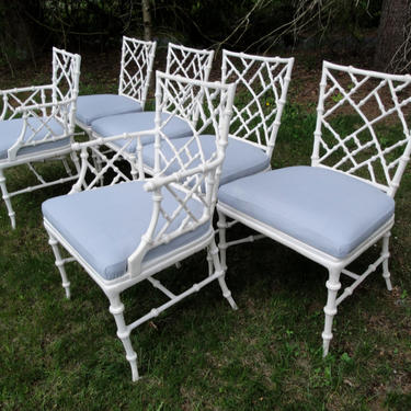 Vintage aluminum faux bamboo dining chairs set of six ***Read listing before purchase*** 