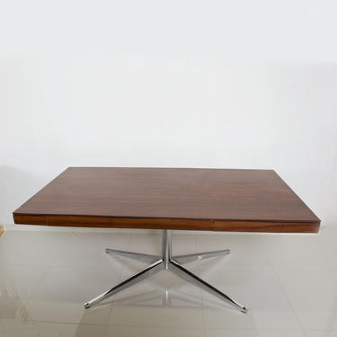 Florence KNOLL Executive Partners DESK Rosewood w/ Chrome Legs Refined Classic 