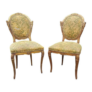 French Country Pair of Antique Accent Chairs