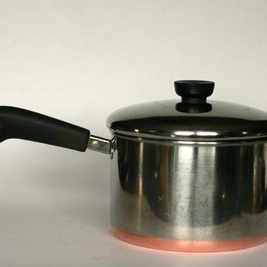 vintage revere ware 3 quart saucepan/ copper clad bottom /1993 