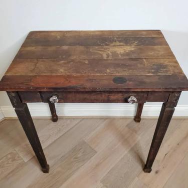 Rustic 19th Century American Country Primitive Pine Writing Desk Work Table 