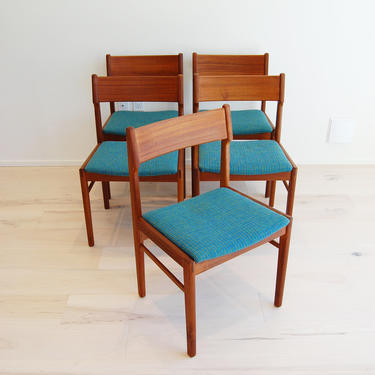 Danish Modern Teak Dining Chairs V &amp; S Mobelfabrik in Denmark - Set of 5 