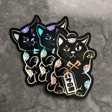 Rose City Kitty Holographic Sticker pack