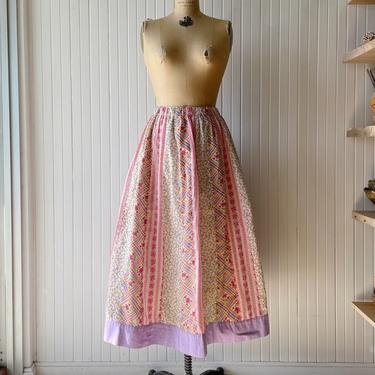 Vintage Pink and Purple Patchwork Prairie Skirt S/M