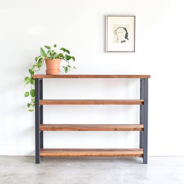 Rustic Bookshelf made from Reclaimed Barn Wood + Steel 