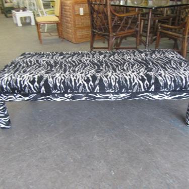 Wide Upholstered Zebra bench