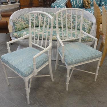 Pair of Palm Beach Faux Bamboo Arm Chairs