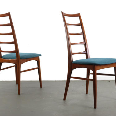 Danish Modern Teak Ladder Back Dining Chairs by Niels Koefoeds for Hornslet 