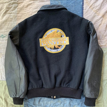 GNARLY 1980s America's Most Wanted Varsity Jacket XL Empire Sporting Goods Union Made Pop Culture Television John Walsh 