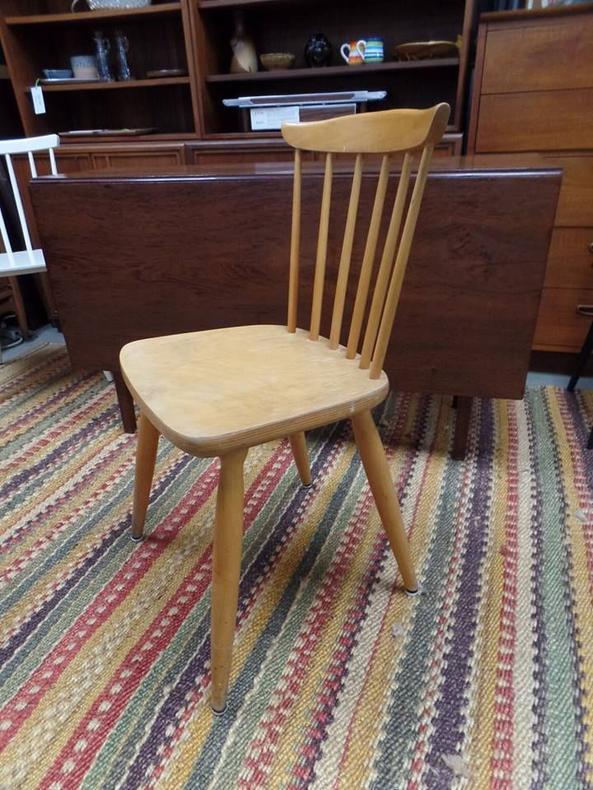 Danish Modern solid maple dining chair unmarked