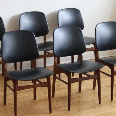 Set of Six Danish Mid-Century Modern Dining Chairs 