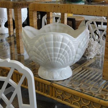 Large Clam Shell Ceramic Cachepot