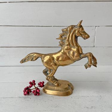Vintage brass Horse Gift for the Horse Lover Vintage 1970s Brass Carousel Horse Nursery Decor