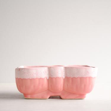 Vintage Pink Mid Century Pottery Planter, UPCO Ceramic Bowl, Small Plant Pot, Bonsai Pot, Ceramic Planter 