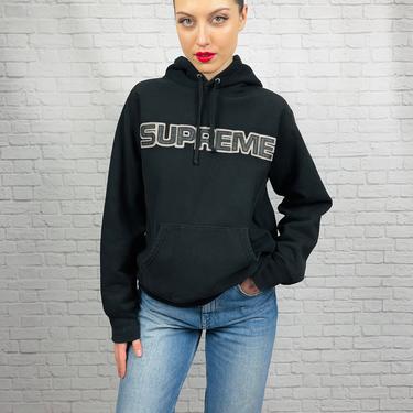 Supreme Perforated Leather Hooded Sweatshirt, Size Small, L