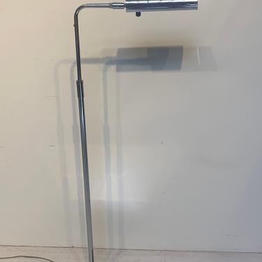 Koch &amp; Lowy Mid-Century Modern Chromed Metal Adjustable Reading Lamp  Floor Lamp 
