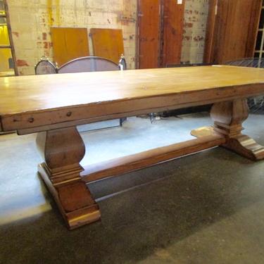 LARGE TRESTLE DINING TABLE WITH TWO EXTENSIONS