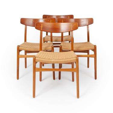 Vintage Hans Wegner CH23 Dining Chairs by Carl Hansen 1960s (Set of four ) 