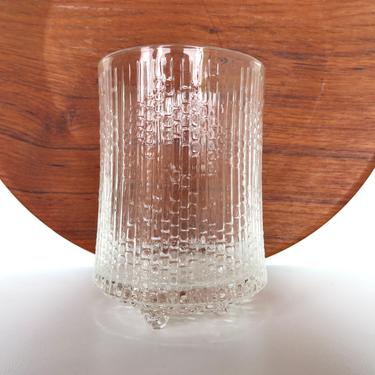 Vintage Iittala Ultima Thule Footed 4&amp;quot; Bar Glass, Tapio Wirkkala Scotch Glasses, Scandinavian Textured Icy Glass Barware 