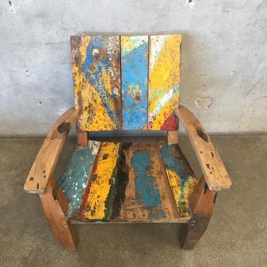 Reclaimed Teak Lounge Chair from Fishing Boats
