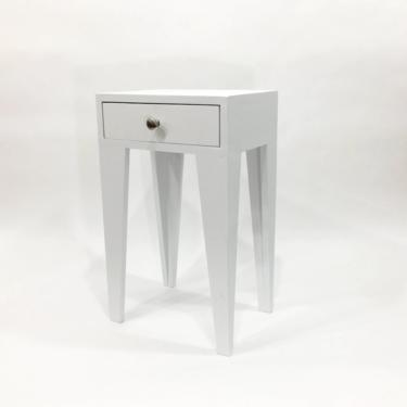 Nightstand, Angle Leg, Side Table, Rustic Simple End Table, Modern Nightstand, Wood Side Table, Bedside Table, Reclaimed Wood Table- White 