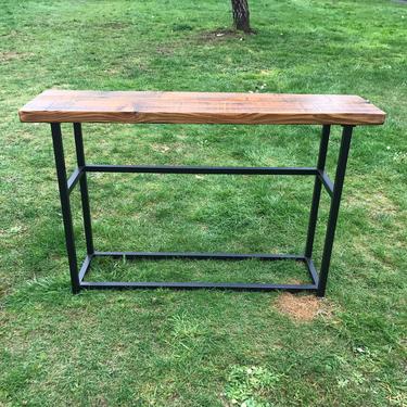 Reclaimed Wood Sofa table. End table. Industrial table. Hall table. Console table. Media table. standing shelf 