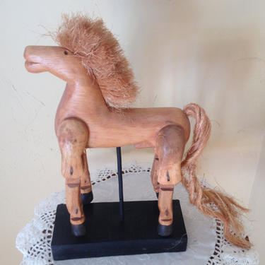 Vintage Wooden  Folk Art  Horse-Museum Replica- Moveable Legs-Fun display piece 