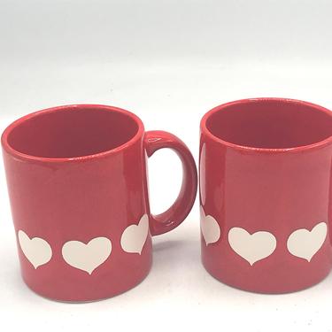 Vintage Waechtersbach Red White Heart Coffee Tea Cup Mug W Germany Vintage 10 Oz 