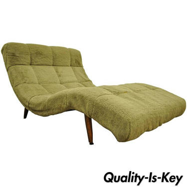 Mid Century Modern Double Wide Green Wave Chaise Lounge attr. to Adrian Pearsall