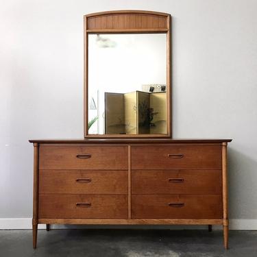 vintage mid century modern lowboy dresser by Lane Furniture.