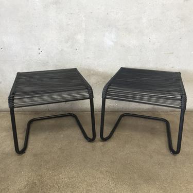 Pair of Ames Aire Style Strap Ottomans