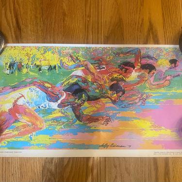 1976 Burger King Olympic Track and Field LeRoy Neiman Signed Poster 