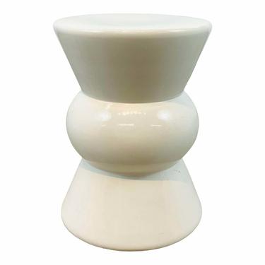Made Goods Modern Glossy White Ceramic Teagan Stool