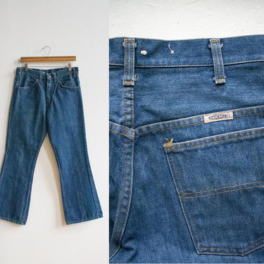 Vintage 1970s Bell Bottom Jeans / Vintage Gauchos Brand Jeans / Vintage Denim Bell Bottoms / True 1960s Bell Bottoms 31 Waist / Bells 31x30 