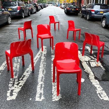 Vico Magistretti Red Selene Chairs
