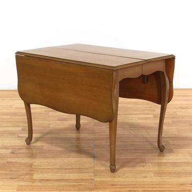 Scalloped Edge Drop Leaf Dining Table