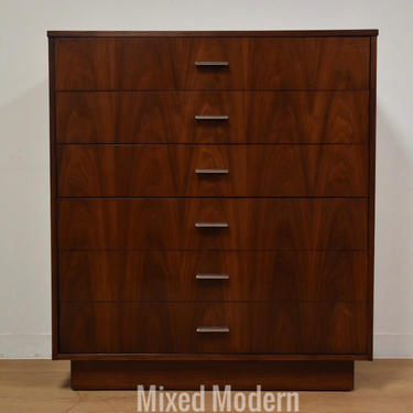 Walnut Modern Tall Dresser by Dixie 