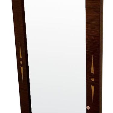 Custom Beveled Art Deco Macassar and inlay Tall Vertical Mirror