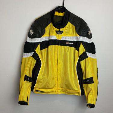 CORTECH GX Air Mens Motorcycle Jacket Armored Yellow Black Large 44 Leather Pads