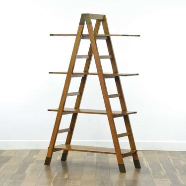 Repurposed Ladder A-Frame Bookcase Etagere