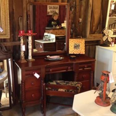 Vintage dressing table with barley twist details $199