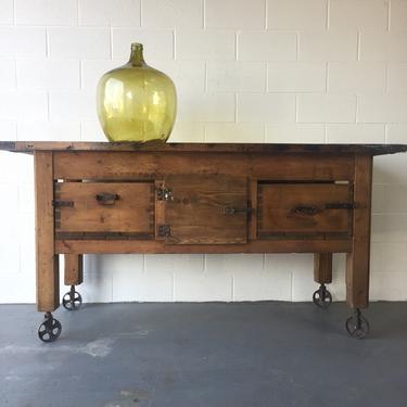 Antique Industrial work table, island, Eastern European; Free Aldie VA pick up/Shipping extra 