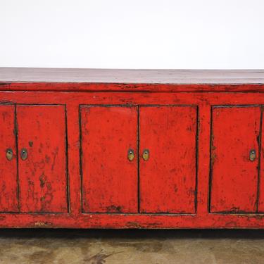 Vintage Red Buffet Cabinet