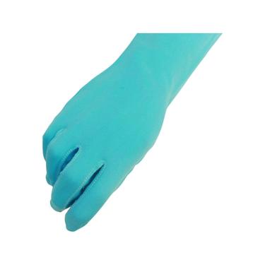 1960s Aqua Gloves - 1960s Nylon Gloves - Vintage Teal Gloves - 1960s Blue Gloves - Vintage Blue Gloves - Teal Cocktail Gloves  - 60s Gloves 