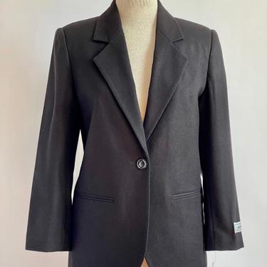 1980's Black Wool Boyfriend Blazer fits fits XS - M 