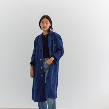 The Corozo Shop Coat in True Blue | Vintage Navy Overdye Chore Trench Jacket | Painter Duster | M L | 